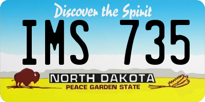 ND license plate IMS735