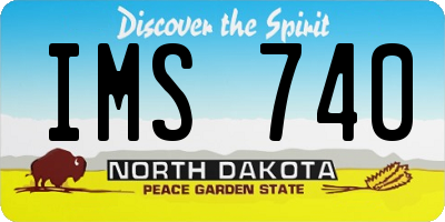 ND license plate IMS740