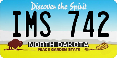ND license plate IMS742