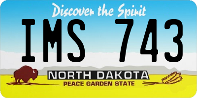 ND license plate IMS743