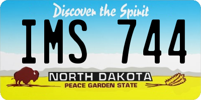 ND license plate IMS744