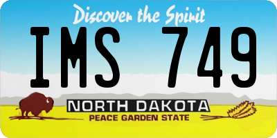 ND license plate IMS749
