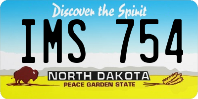 ND license plate IMS754