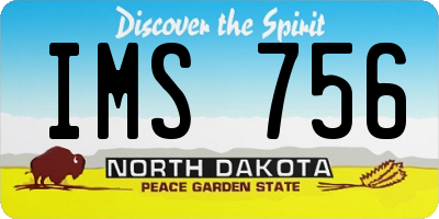 ND license plate IMS756