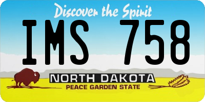 ND license plate IMS758