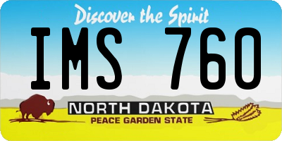 ND license plate IMS760