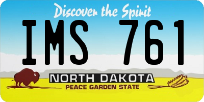 ND license plate IMS761