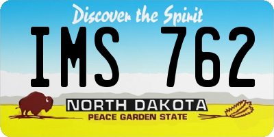 ND license plate IMS762