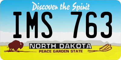 ND license plate IMS763