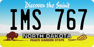 ND license plate IMS767