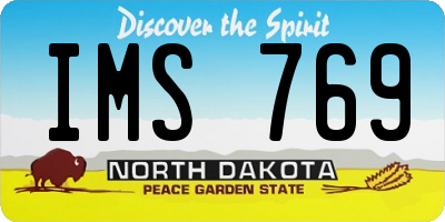 ND license plate IMS769