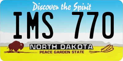 ND license plate IMS770