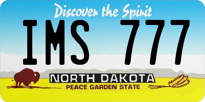 ND license plate IMS777
