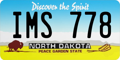 ND license plate IMS778