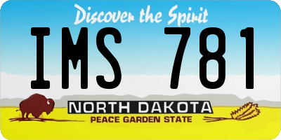 ND license plate IMS781