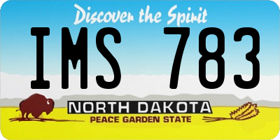 ND license plate IMS783