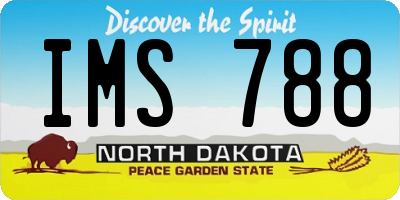 ND license plate IMS788