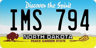 ND license plate IMS794