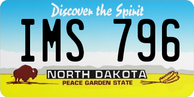 ND license plate IMS796