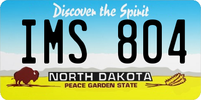 ND license plate IMS804