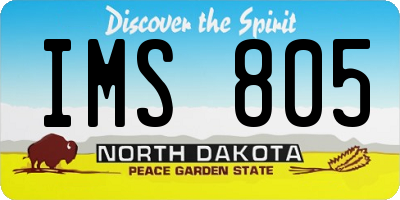 ND license plate IMS805