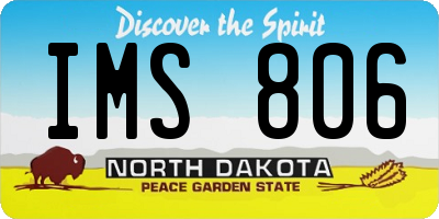 ND license plate IMS806