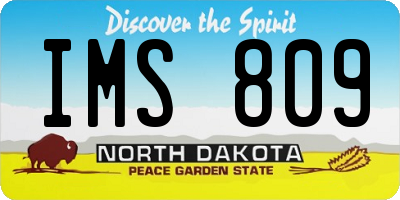 ND license plate IMS809