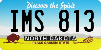 ND license plate IMS813