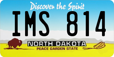 ND license plate IMS814