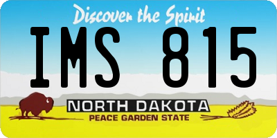ND license plate IMS815
