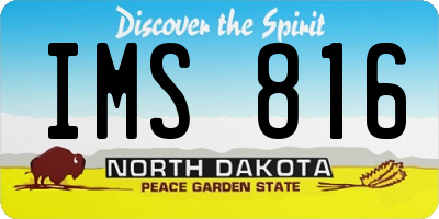 ND license plate IMS816