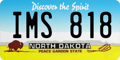 ND license plate IMS818