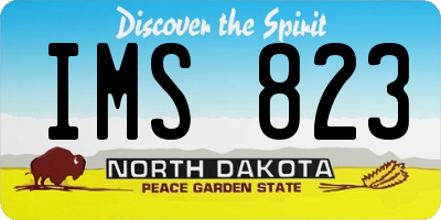 ND license plate IMS823