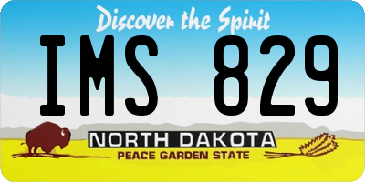 ND license plate IMS829