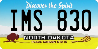 ND license plate IMS830