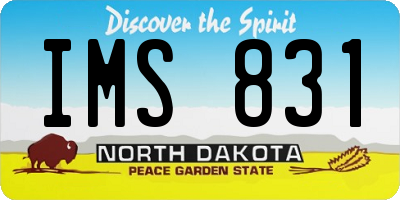 ND license plate IMS831