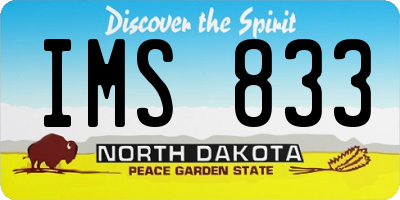 ND license plate IMS833