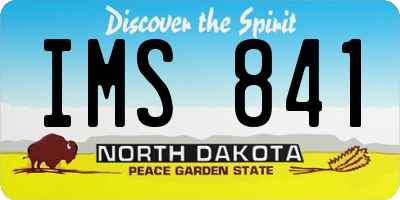 ND license plate IMS841