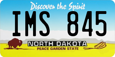 ND license plate IMS845