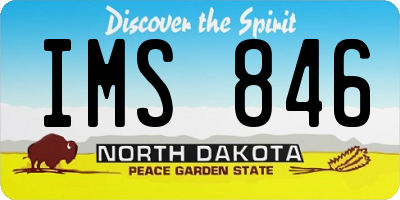 ND license plate IMS846