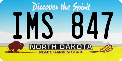 ND license plate IMS847