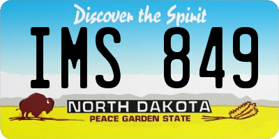 ND license plate IMS849