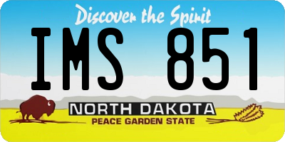 ND license plate IMS851