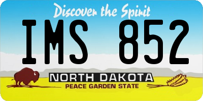 ND license plate IMS852