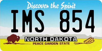 ND license plate IMS854