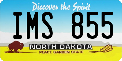 ND license plate IMS855