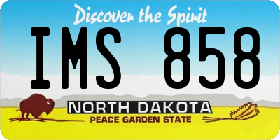 ND license plate IMS858