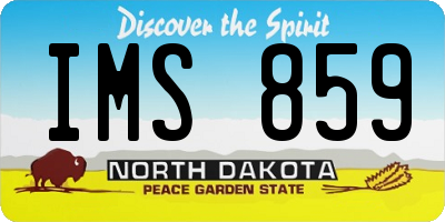 ND license plate IMS859
