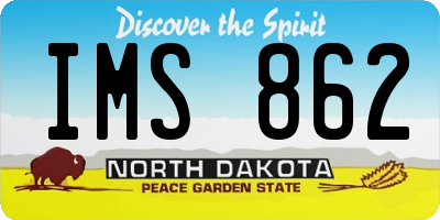 ND license plate IMS862