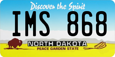 ND license plate IMS868